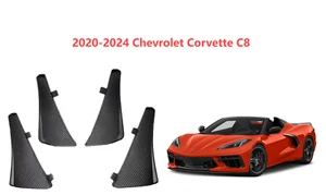 Fender Splash Mud Flaps Guard For 2020-2024 Chevrolet Corvette C8 ABS Fiber Look - Picture 1 of 2