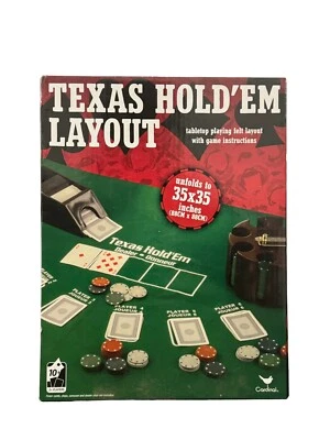 Cardinal Games Texas Hold ' Em Layout Felt Table Top Cover Unfolds to 35 x 35" - Image 1 of 3