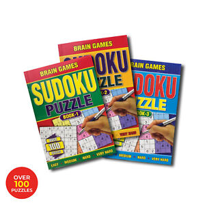 3 Pack A5 Sudoku 144pg Activity Books by Brain Games