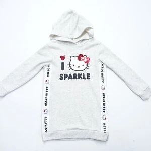 365 Kids by Garanimals Hoodie Girls 4 White Cotton i Love Sparkle Kitty Pullover - Picture 1 of 5