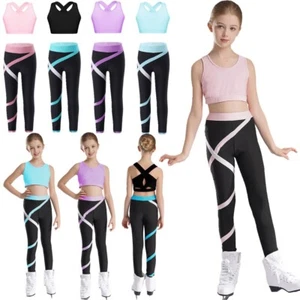 Kids Girl's Tracksuit 2 Pcs Vest And Trousers Teen Sweatsuit Training Jogging - Picture 1 of 31