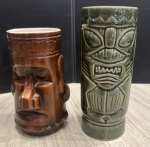 1960’s Vintage Westwood Tiki Mug Brown Glaze Hawaiian Japan & Pier 1 Tiki Mug - Picture 1 of 11
