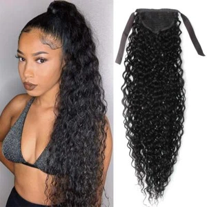 Clip de cabello humano suave recta cola de caballo 100 % real Remy en extensiones 80 g - Imagen 1 de 13