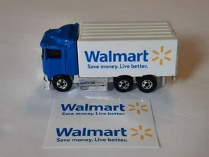 Wal-Mart - set of 2 stickers-fits Hot Wheels Hiway Hauler Trailer-Custom Trailer - Picture 1 of 3