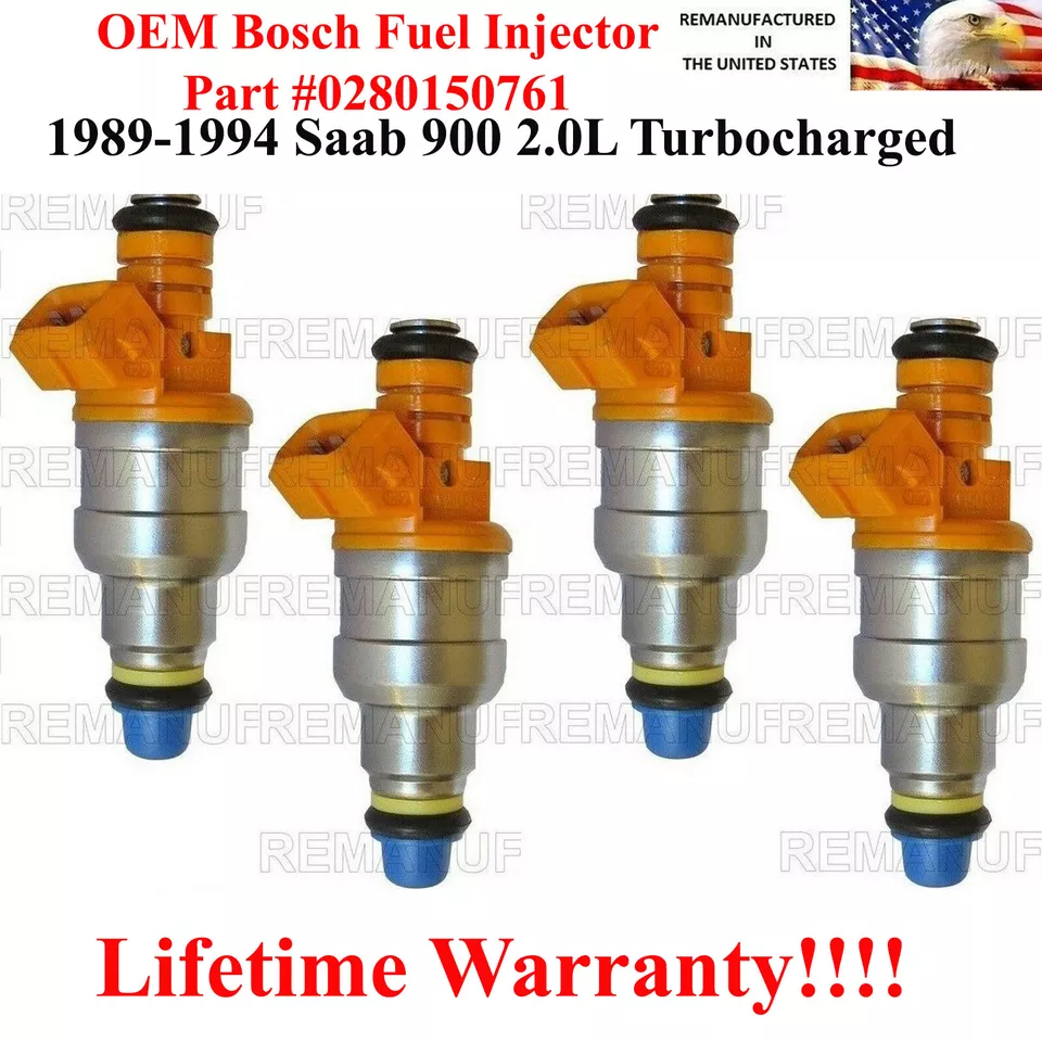 Upgraded  4X  Genuine Bosch Fuel Injectors for 1989-1994 Saab 900 2.0L Turbo - Image 1 of 1