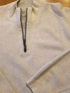 Large Tommy Bahama Sweater Mens White / Gray 1/4 Zip Golf Pullover Reversible - Picture 1 of 9