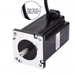 STEPPERONLINE Nema 24 motore passo-passo doppio albero 4,2 A 566 once in 60x100 mm φ8 mm CNC - Foto 1 di 5
