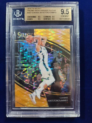 🌟2018-19 Select Prizm NEON ORANGE PULSAR #/13 Giannis Antetokounmpo BGS 9.5 TRU - Image 1 of 2
