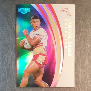 NRL 2024 Elite Jamayne Isaako Redcliffe Dolphins Parallel Silver Card P042 - Imagen 1 de 2