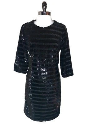 INC International Concepts Plus Size 1X Sheath Dress Black Sequins 3/4 Sleeve - Image 1 of 4