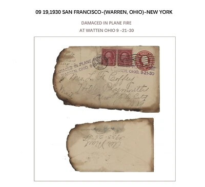 US AVIATION CRASH COVER 1930 SAN FRANCISCO -（WARREN, OHIO）- NEW YORK - Image 1 of 2