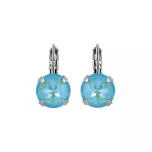 Mariana Lovable Single Stone Leverback Earrings in Sun Kissed Aqua Rhodium - Picture 1 of 1