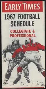 1967 Early Times Whiskey College/Pro Football Taschenbuch Zeitpläne - Bild 1 von 2