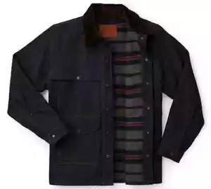 Filson gefütterter Denim Cruiser 20204440 HERGESTELLT IN USA roher Indigo dunkler Cord lang CC - Bild 1 von 7