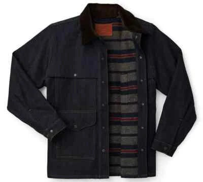Filson Lined Denim Cruiser Jacket NWT Raw Indigo USA Made Wool Lined Workwear - Image 1 of 4