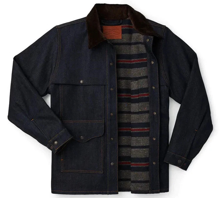 Filson Lined Denim Cruiser Jacket NWT Raw Indigo USA Made Wool Lined Workwear - Image 1 of 4
