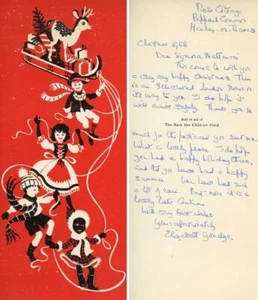 GOUDGE, Elizabeth. Lettera autografa datata Christmas 1958 - Imagen 1 de 1