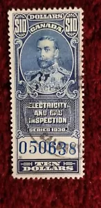 Canada Revenue #FEG-11 $10 Stamp MNH Precancel Electricity & Gas Inspection. - Picture 1 of 1