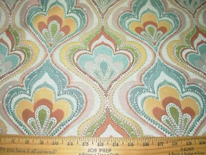 6 6/8 YDS~ REGAL FLEUR DE LIS EMBROIDERED UPHOLSTERY FABRIC FOR LESS - Picture 1 of 3