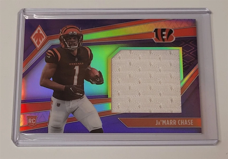 Ja'marr Chase 2021 Phoenix Football Rookie Purple Silver Jumbo Relic #7/99  - Image 1 of 1