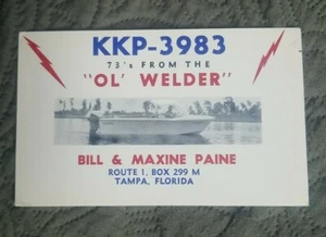 Tampa Florida - KKP 3983 - CB Ham Radio QSL Card - Foto 1 di 1