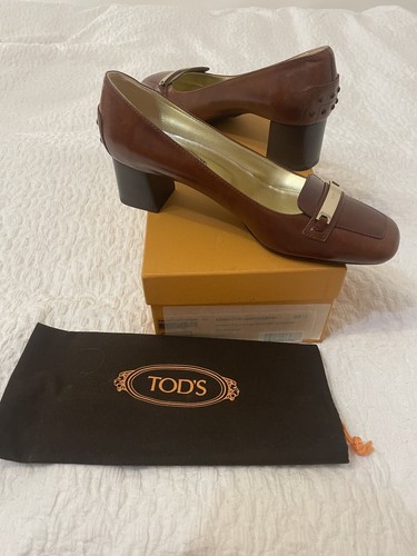TOD’S Mocassini Tod's con tacco pelle marrone chiaro taglia EU 39 5 6 5 UK