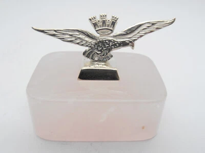 Aeronautica Militare Italiana :  Aquila in Argento 925 e Quarzo Rosa- Fermacarte - Immagine 1 di 4
