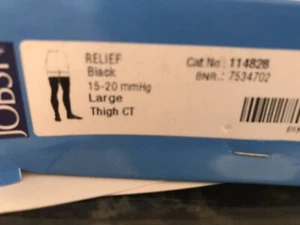 15-20 mmHg Jobst Relief Black Medical Compression Thigh stockings Size L 114828 - Picture 1 of 5