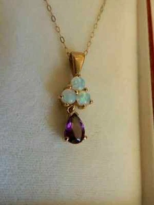 14K Yellow Gold Over 3Ct Pear Amethyst Women's Beauty Charm Pendant With Chain - Picture 1 of 3