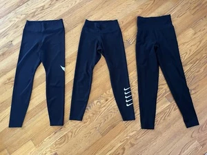 3 Lot Nike Youth Girls Dri Fit Running Black Leggings S XS American Eagle Pocket - Picture 1 of 10
