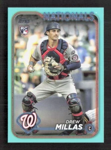 2024 Topps Series 2 Drew Millas #530 Aqua Fanatics Exclusive - Picture 1 of 2