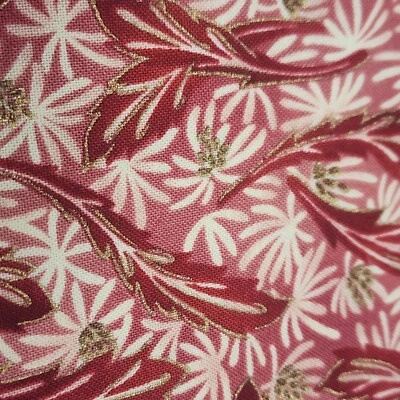 Tela Jennifer Sampou 'Vintage Essentials' Kaufman helecho rojo metálico dorado 2 yardas Foto 1 de 4