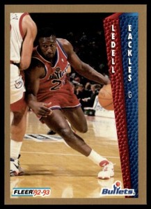 1992-93 Fleer Ledell Eackles Washington Bullets #230
