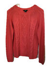 H&M New Women’s Sweater Medium Coral Pink Cable Knit Pullover Mohair Blend