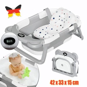 Faltbare Baby Badewanne Babywanne mit Kissen Anti-Rutsch Babybadewanne Badematte - Bild 1 von 17