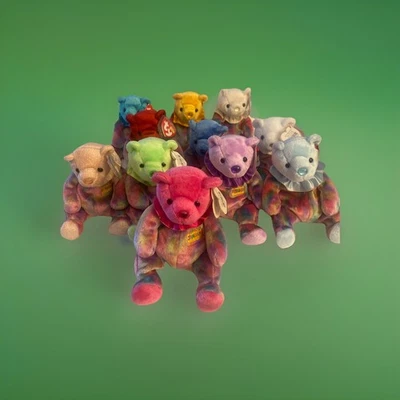 Ty Beanie Babies Birthday Bears X 11 With Neck Ruffle (May Absent). Perfect 2001 - Image 1 of 4