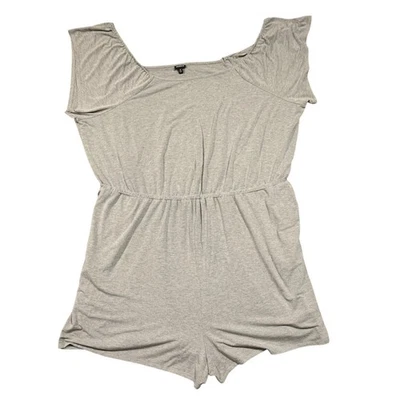 Torrid 女式 6X 码灰色连身裤休闲夏季短袖大码 — 第 1/4 张图片