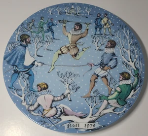 Haviland Limogues Plate 12 Days of Christmas Ten Lords of Leaping Noel 1979 - Picture 1 of 3