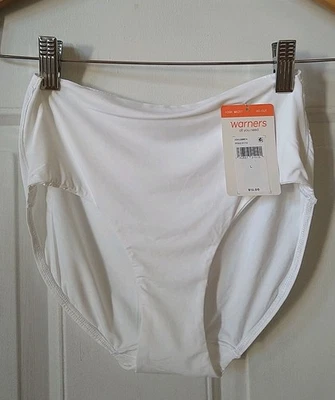 WARNERS WOMEN'S ALL YOU NEED WHITE HI-CUT PANTY, SIZE L - Image 1 of 2
