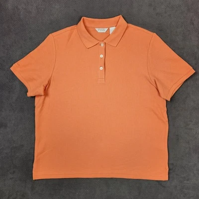 Camisa polo feminina golfe Ping Collection laranja grande manga curta mistura de algodão - Imagem 1 de 4