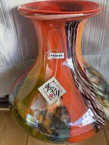 Kamei Glass Handmade Vase Colored Art Glass Rare New - Picture 1 of 9