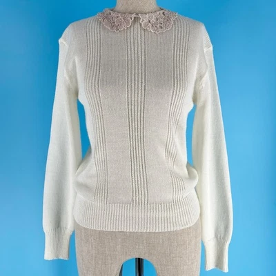 Suéter cuello encaje años 80 vintage Empire Gene Stuart  Foto 1 de 4