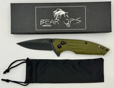 Bear & Sons OPS MC-950-OD7-B OD Green / Black D2 – Made in USA – NIB - Image 1 of 4