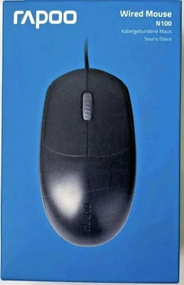 Rapoo N100 Wired Mouse - Black Computer Mouse - Image 1 of 2