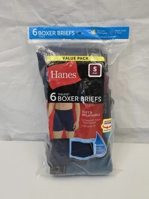 6 Pair Hanes Men's Boxer Briefs Size Small 28-30 Multiple Colors Underwear NEW N - Image 1 of 3