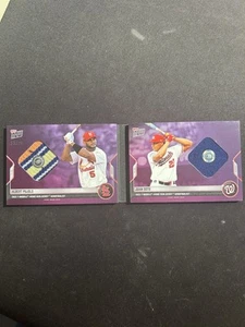 2022 Topps Now Albert Pujols Juan Soto HR Derby Game Used Dual Sock Relic /25 - Picture 1 of 6