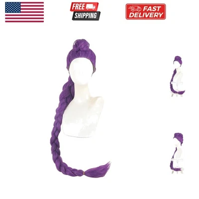 Disfraz de Cazadores de Anime Peluca Cosplay, Peluca Trenza Púrpura para Niñas Halloween Cospl... Foto 1 de 4