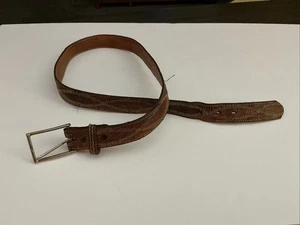 Vintage Genuine Brown Lizard Belt by Justin Size 36 - Picture 1 of 6