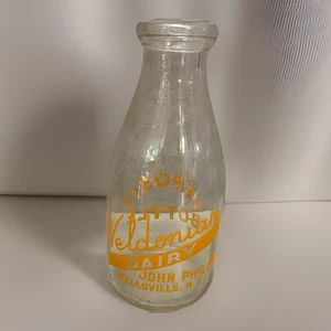 MILCHFLASCHE WELDONIAN DAIRY JOHN PHILLIPS FARM WELLSVILLE NY - Bild 1 von 9