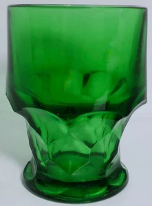 Vintage Georgian Forest Green 4" Glass Tumbler w Pressed Honeycomb Pattern - Picture 1 of 8